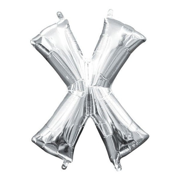 Foil Balloon - Mini Letter Silver X 16 Inch Air-Filled Only