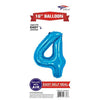 Foil Balloon - Mini Number Light Blue 4