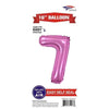 Foil Balloon - Mini Number Light Pink 7