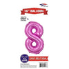 Foil Balloon - Mini Number Light Pink 8