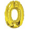 Foil Balloon - Mini Number Gold 0 16 Inch Air-Filled Only, Not Packaged