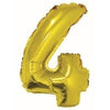 Foil Balloon - Mini Number Gold 4 16 Inch Air-Filled Only, Not Packaged