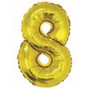 Foil Balloon - Mini Number Gold 8 16 Inch Air-Filled Only, Not Packaged