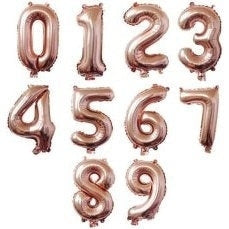 Foil Balloon - Mini Number Rose Gold 3 16 Inch Air-Filled Only, Not Packaged