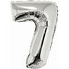 Foil Balloon - Mini Number Silver 7 16 Inch Air-Filled Only, Not Packaged