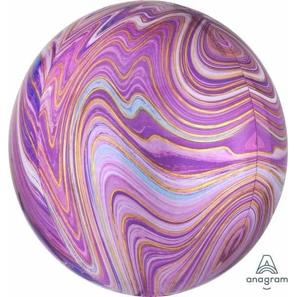 Foil Balloon - Orbz Marblez Purple
