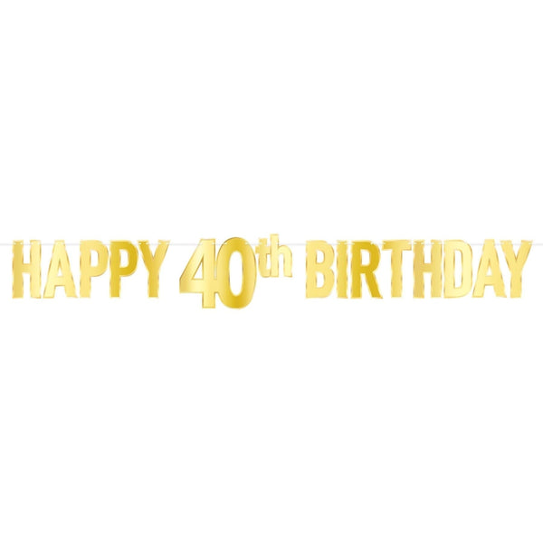 Foil Happy 40Th Birthday Banner