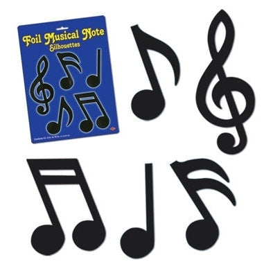 Foil Musical Notes Silhouettes Black; Foil 2 Sides