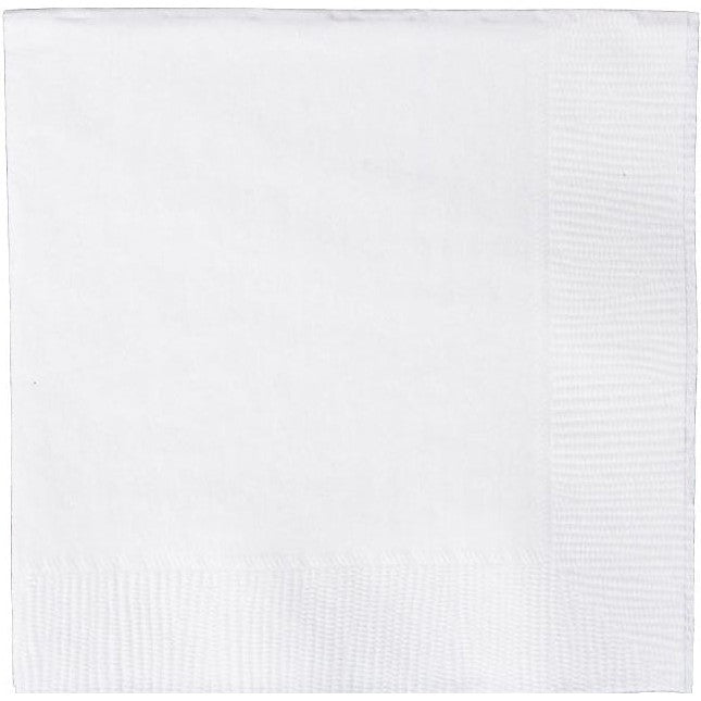 Frosty White Value Solid Beverage Napkins