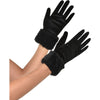 Fur Cuff Adult Blck Gloves