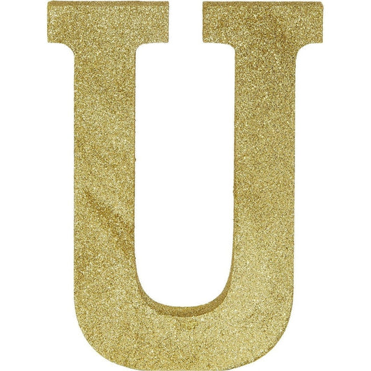 Glitter Gold Letter U Sign