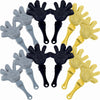 Glitter Plastic Hand Clapper Value Pack - Black, Silver & Gold