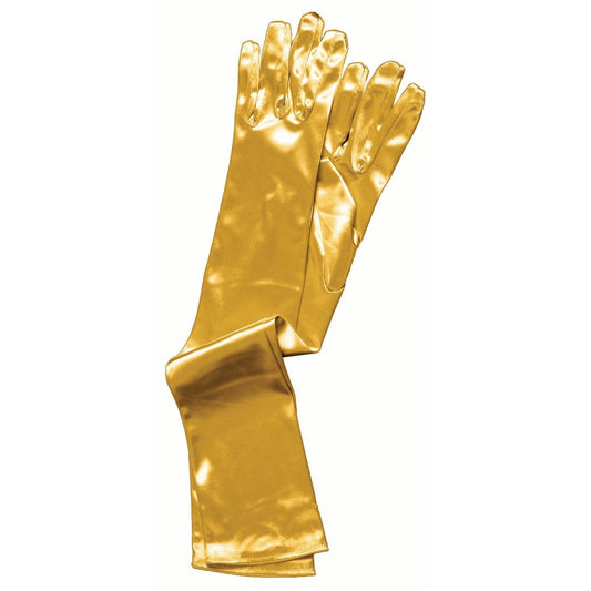 Gloves - Long Satin Gold