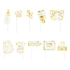 Gold Baby Shower Photo Booth Props, 10Pc - Foil Stamped