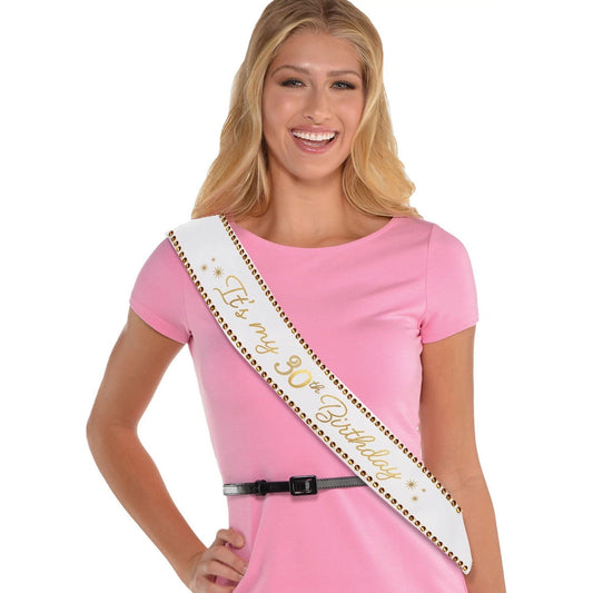Golden Age Birthday 30Th Fabric Sash