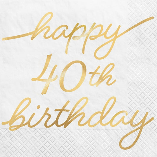 Golden Age Birthday 40Th Beverage Napkins