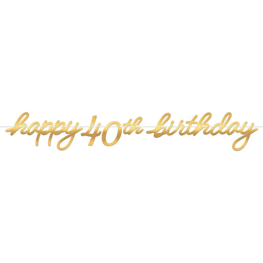 Golden Age Birthday 40Th Letter Banner