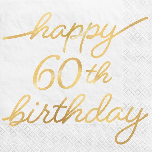 Golden Age Birthday 60Th Beverage Napkins