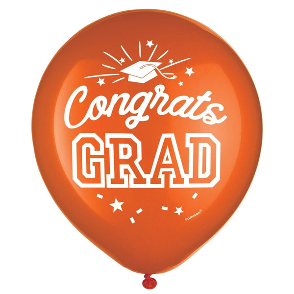 Grad Latex Balloons - Orange