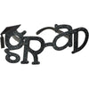 Grad Shaped Plastic Glasses - Black Glitter