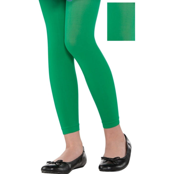 Green Footless Tights - Child