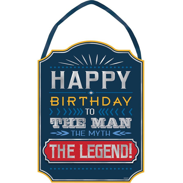 Happy Birthday Man Sign - Hot-Stamped