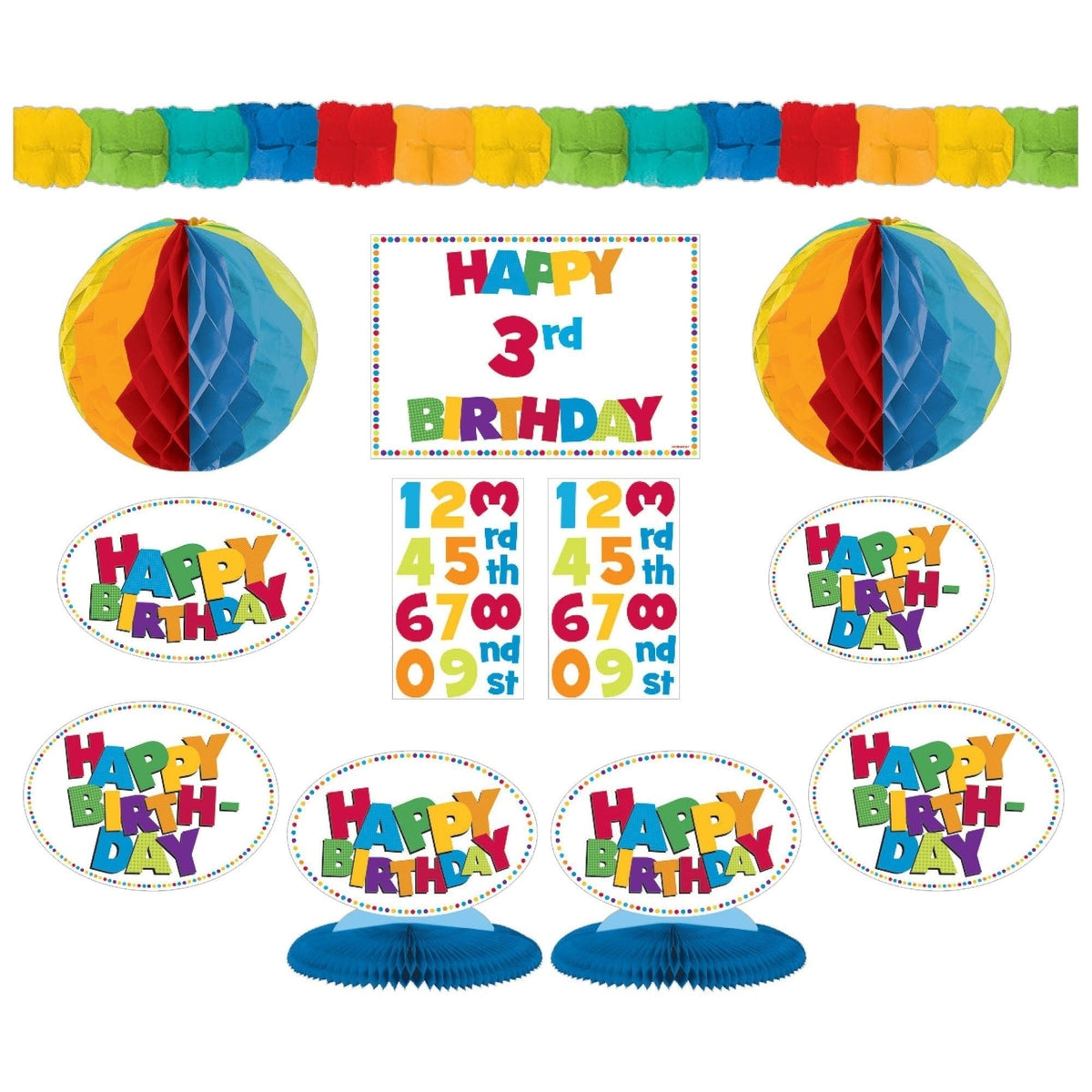 Happy Birthday Multi Color Add-An-Age Decorating Kit