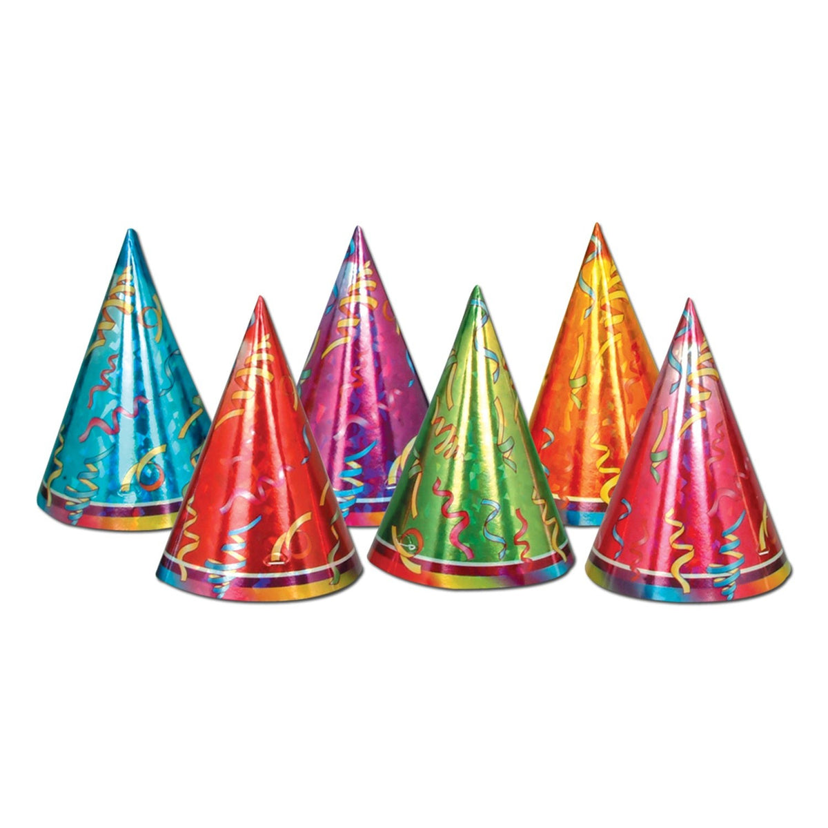 Prismatic Cone Hats AssToddler - Colors; Medium Head Size; Elastic Attached