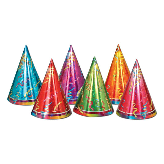 Prismatic Cone Hats AssToddler - Colors; Medium Head Size; Elastic Attached