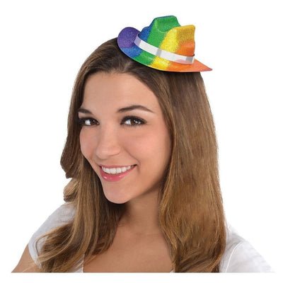 Rainbow Glitter Mini Cowboy Hat