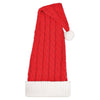Long Cable Knit Santa Hat