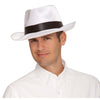 Gangster Hat White W/Black Band