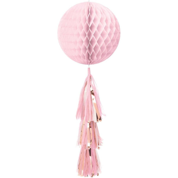 Honeycomb Ball W/ Tail - Rose Gold/Blush