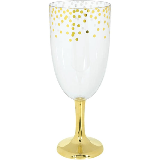 Hot-Stamped Tall Plastic Round Pedestal - Gold