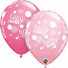 Latex Balloons High Count Bag - Baby Girl Dots A Round