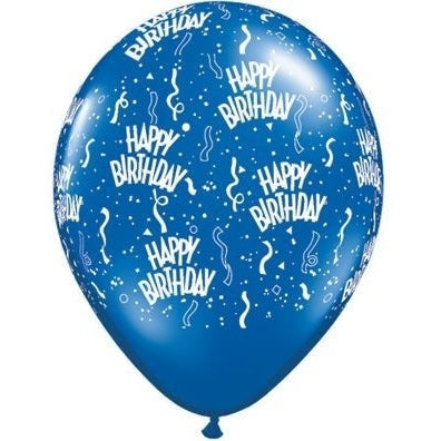 Latex Balloons High Count Bag - Happy Birthday Glbl Saph Blue