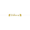 Magical Unicorn Gold Glitter Ribbon Letter Banner