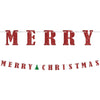 Merry Christmas Ribbon Banner W/Glitter Letters
