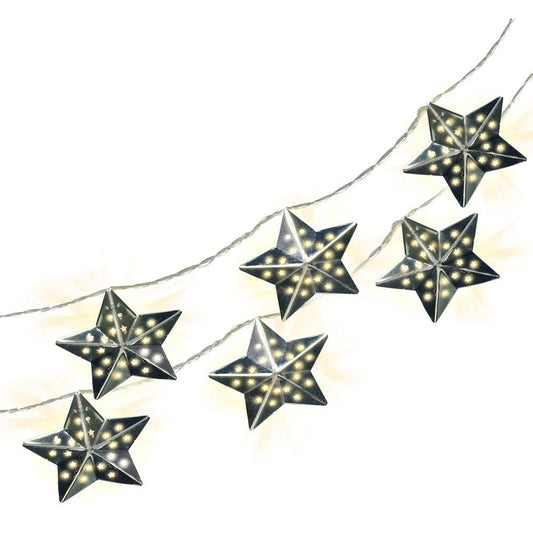 Metal Stars Battery Operated Led String Lights