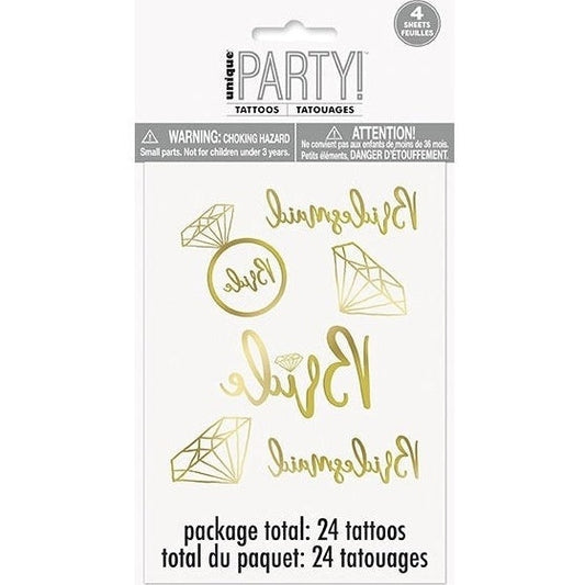 Metallic Foil Bachelorette Party Tattoos, 24 Count