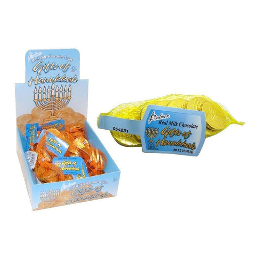 Milk Chocolate Hanukkah Gold Coins Gelt