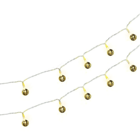 Mini Globes, Gold Mercury Battery Operated Led String Lights