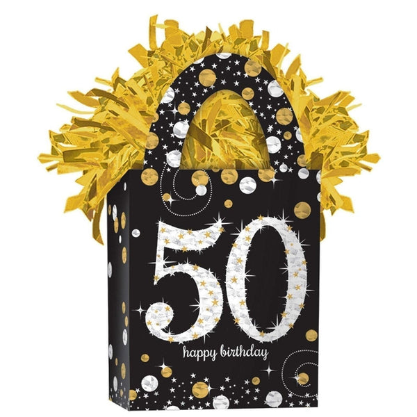 Mini Tote Balloon Weight - Sparkling Celebration 50Th Birthday