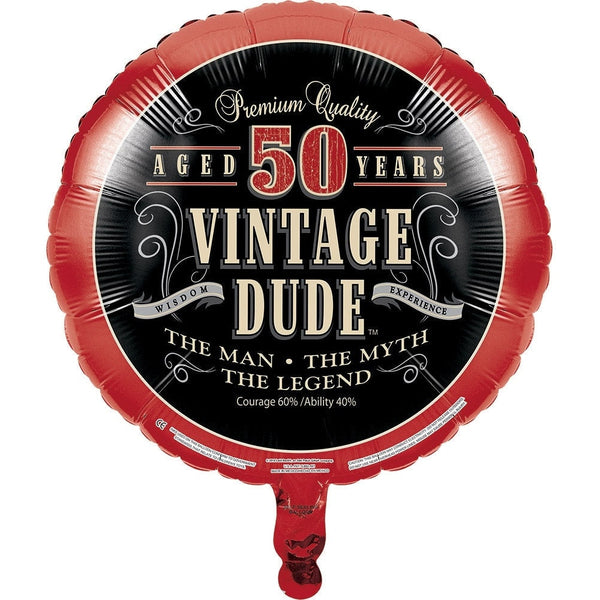 Vintage Dude 50Th Birthday Mylar Balloon