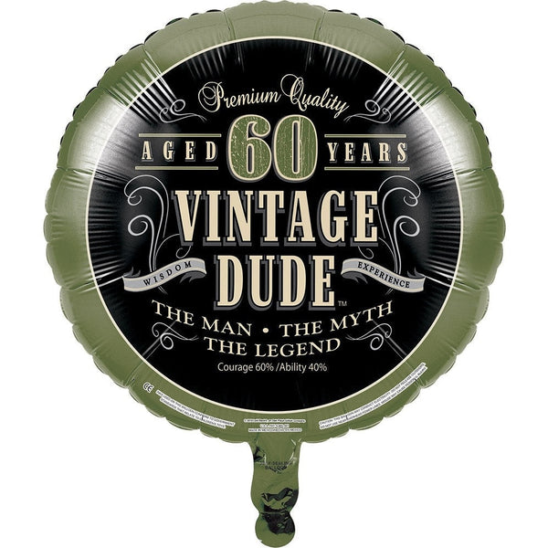 Vintage Dude 60Th Birthday Mylar Balloon