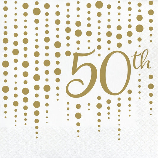 Gold 50Th Anniversary Napkins