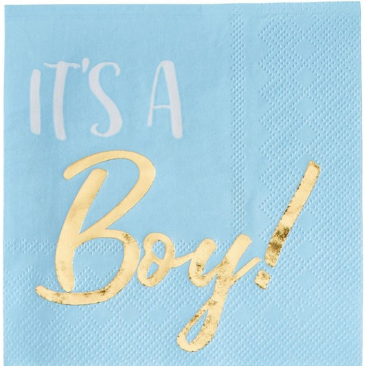 Beverage Napkins - Hot Stamped - Boy