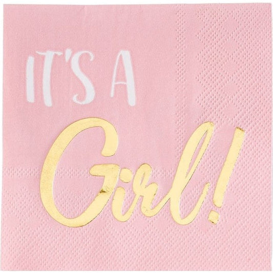 Beverage Napkins - Hot Stamped - Girl