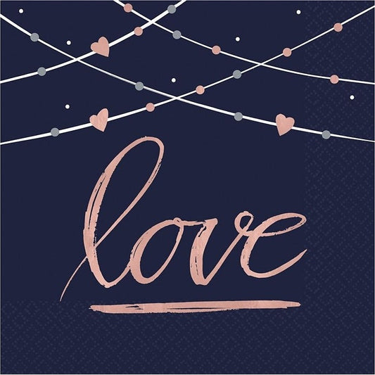 Navy Bride Beverage Napkins - Hot Stamped