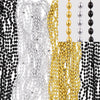 Bead Necklace - Black, Silver, Gold
